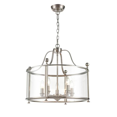 Drayton Satin Nickel Flush or Pendant Ceiling Fitting LA7019-5