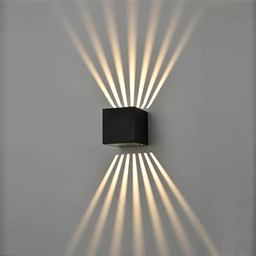 Aura Square LED Black Outdoor Wall Light EXT6629