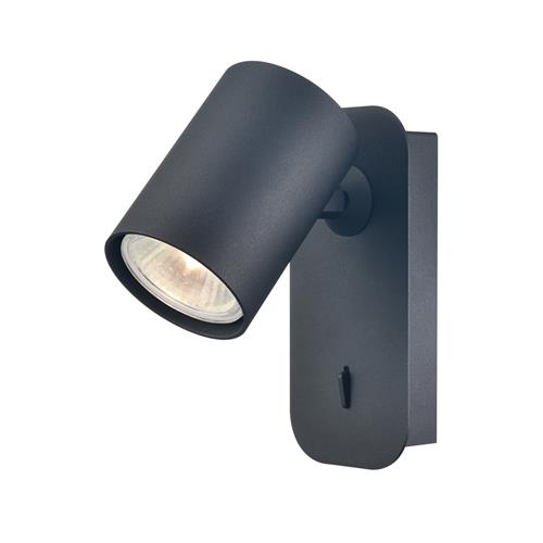 Duet Matt Black Switched Single Wall Spotlight SPOT9161