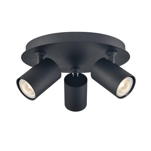 Duet Triple Matt Black Adjustable Ceiling Spotlight SPOT9163