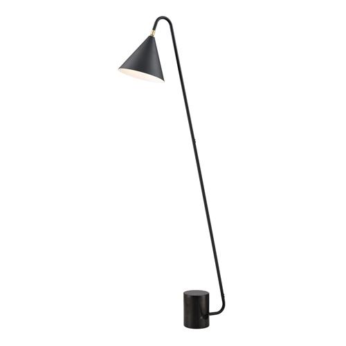Paisley Matt Black And Black Marble Base Slanted Floor Lamp SL267