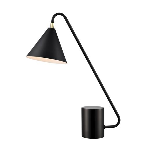 Paisley Matt Black And Black Marble Base Slanted Table Lamp TL216