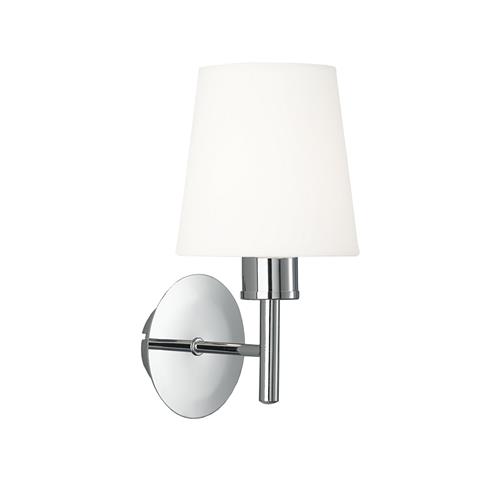 Turin Chrome And Off White Fabric Shade Single Switched Wall Light FL2126/1/1123