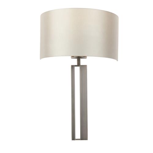 Brushed Bronze And Mink Satin Shade Wall Light Arenga-WBBM