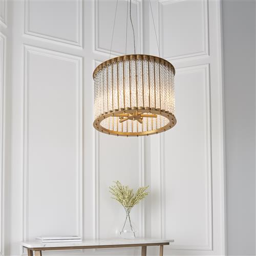 Matt Gold Six Light Glass Pendant Alkanna-6P