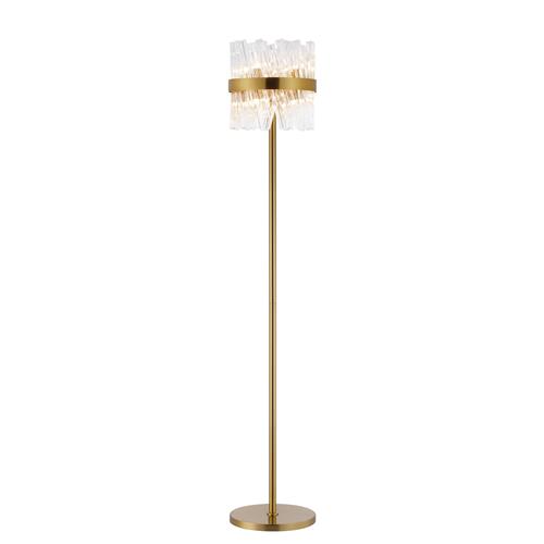 Boise 8 Light Floor Lamp Brass Finish Clear Glass LT32204