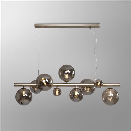 Denton Satin Nickel And Smoke Plated 9 bar Pendant LT31865