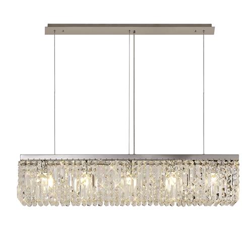 Lowell Rectangular Small Chrome & Crystal Pendant LT30676