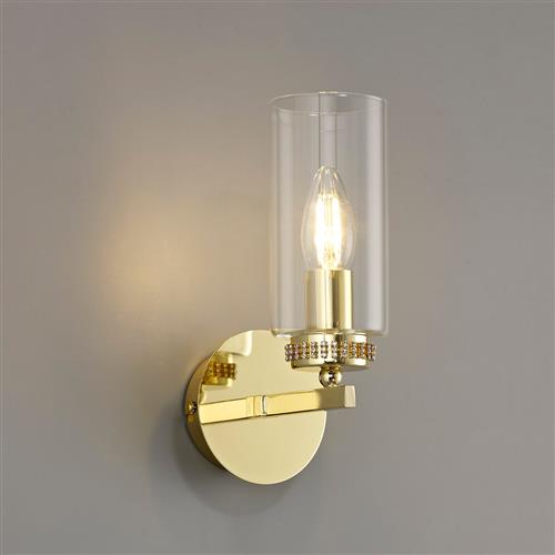 Kansas Switched Gold Finish Single Wall Light LT30290
