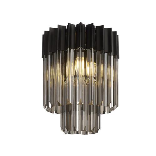 Moreno 3 Light Matt Black And Smoked Flush Fitting LT31718
