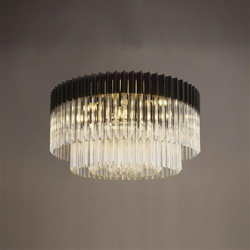 Moreno Matt Black And Clear 12 Light Flush Fitting LT31729