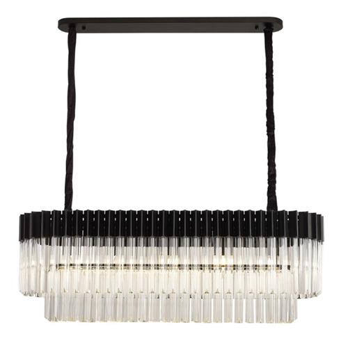 Moreno Matt Black And Clear 5 Light Bar Pendant LT31735