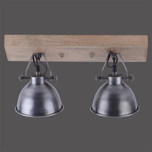 Samia Chrome/Wood Double Ceiling Spot Light 11982-77