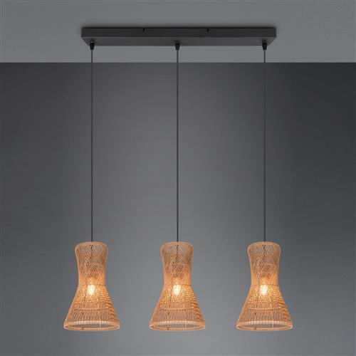 Bijou Black And Brown Three Light Ceiling Pendant R31833026