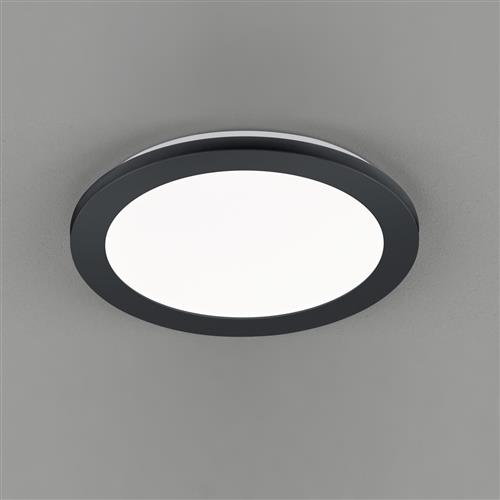Camillus Matt Black IP44 LED Medium Circular Ceiling Fitting R62921532