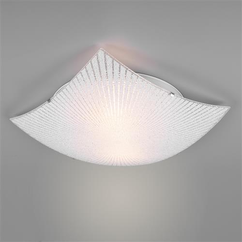 Elisa Large Dual Semi-Flush White Patterened Glass Fitting 612200200