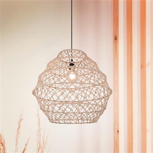 Hive 600mm Black And Natural Hemp Ceiling Pendant R31681036