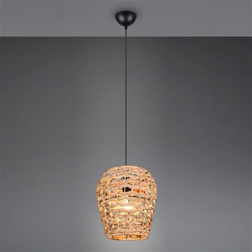 Jean Black And Natural Bamboo Ceiling Pendant R36221036