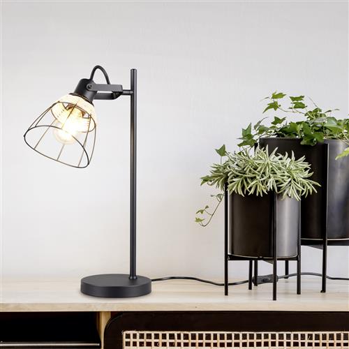 Jerome Black And Natural Rattan Table Lamp R56231032
