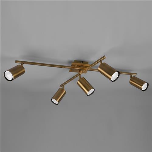 Marley Old Brass Five Light Ceiling Spot 612400504