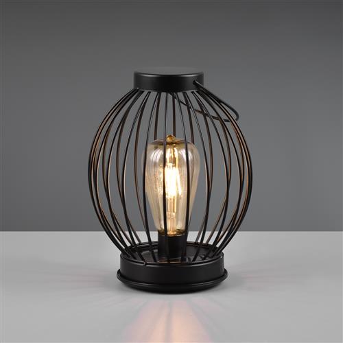 Merida IP44 Matt Black Outdoor Solar Powered lantern R54036132
