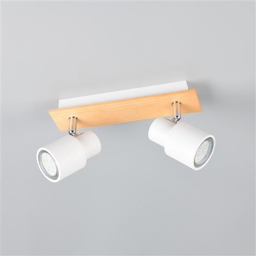 Pierre White And Natural Double Wall Or Ceiling Spotlights R81982031