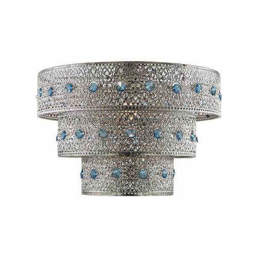 Treanelli Polished Chrome/Teal Three Tiered Non Electric Pendant Shade TRENLISNTL