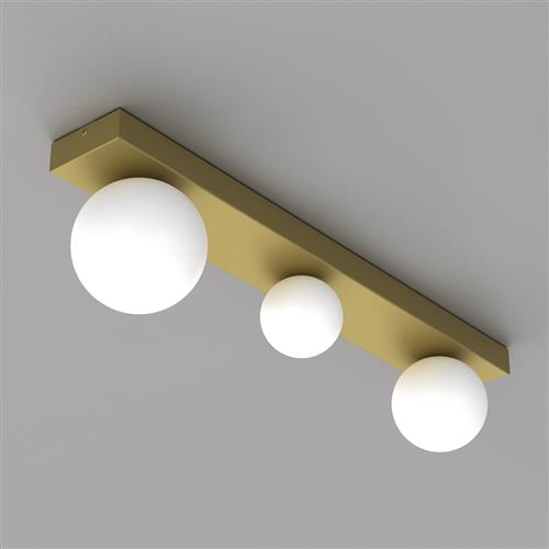 Bibione Gold Rectangular 3-Light Ceiling Fitting MLP8397