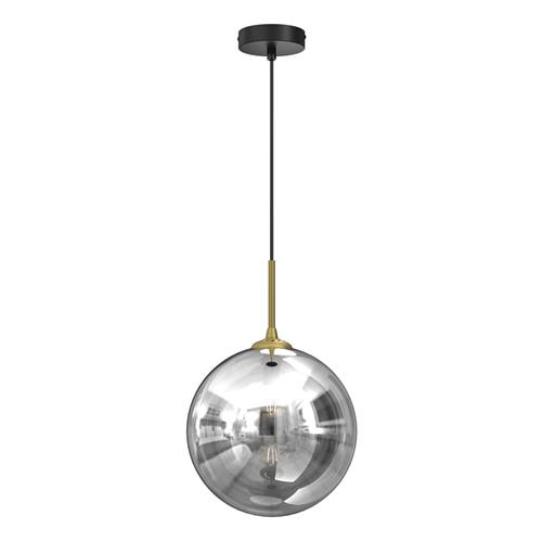 Reflex Large Smoked Glass Black And Gold Pendant MLP8414