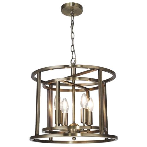 Farula Antique Brass 4-Light Pendant LS0504AB