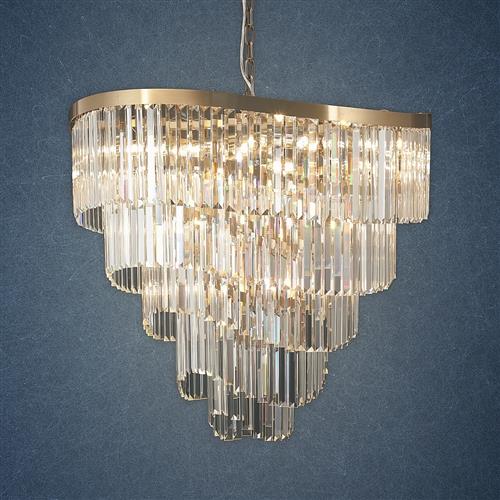 Leyndell Satin Brass 16-Light Crystal Pendant LS0416SB