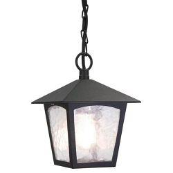 York IP43 Hanging Lantern Porch Light Black Finish BL6B-BLACK