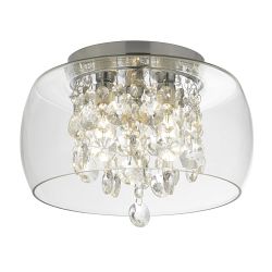 Curva IP44 Bathroom Clear Glass 3 Light Ceiling Fitting 1773CC