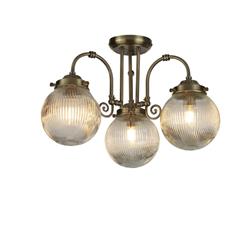 Belvue IP44 rated Antique brass Bathroom Ceiling light 32593-3AB
