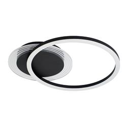 Contour Double Dimmable LED Matt Black Flush Ceiling Fitting 13650BK