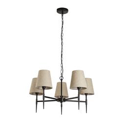 Gothic Hammered Black 5 Arm Pendant 30690-5BK