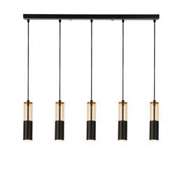 Merrygold Black And Amber 5 Bar Pendant 82121-5BK