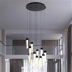 Moonbeam LED 13 Light Black And Resin Ceiling Pendant 10879-13BK