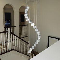 Sculptured Ice Stairwell Ceiling Cluster Pendant 6720-20-LED