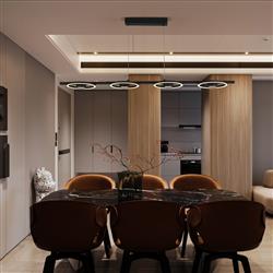 Space Black Four Light LED Bar Pendant 32804-4BK