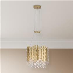 Spear Gold (Colour) And Crystal Five Light Celing Pendant 44710-5GO