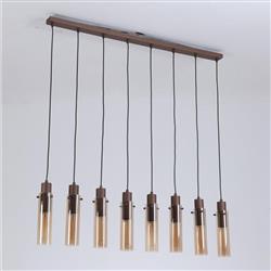 Sweden II Mocha And Amber Eight Light Bar Pendant 88921-8MO