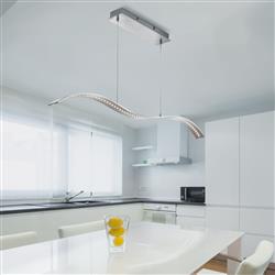 Wing LED Satin Silver Wavy Bar Light 2076SS