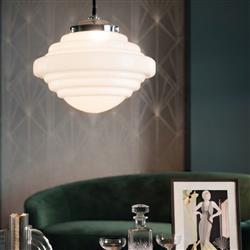 Art Deco Chrome Pendant Fitting 4948CH