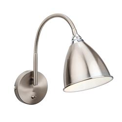 Bari Brushed Steel Switched Flexi-Neck Wall Light 3470BS