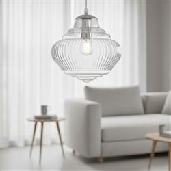 Brunswick Single Chrome and Clear Glass Pendant 6941CH