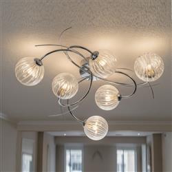 Elba 6-Light Semi-Flush Ceiling Fitting