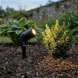 Falcon IP65 Black Resin Outdoor Wall Or Spike Spotlight 4168BK