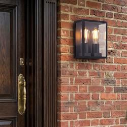 Houston IP44 Rated Dual Black Outdoor Wall Light 2818BK