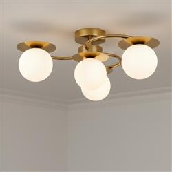 Jules 4-Light Brass Semi-Flush Fitting 6902BB